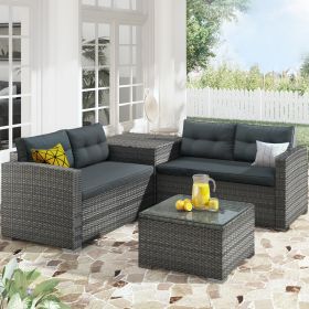 Outdoor Furniture Sofa Set with Large Storage Box