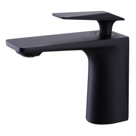 Solid Brass 1 Hole Single Handle Bathroom Faucet Matte Black RBF65028MB