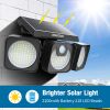 Solar Flood Light Outdoor 218 LED 2000LM; 6500K - 270Â°Adjustable 3 Heads Solar Light; Motion Sensor 26ft; Waterproof IP65 Solar Powered