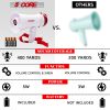 Megaphone Handheld Mini Bullhorn Cheer Loudspeaker Bull Horn Speaker Small Megaphono Siren Sling Strap Portable 5Core HW 1 BTRY