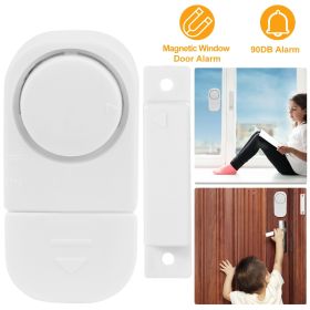 Wireless Window Door Magnet Alarms Magnetic Sensor Security Burglar Alarm For Kid Safety (Color: White)