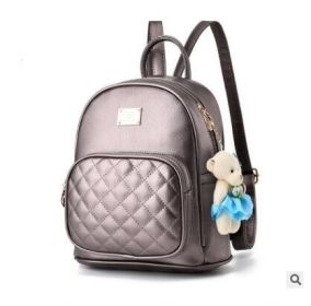 Women Pu Leather Backpack Purse Ladies Casual Shoulder Bag School Bag (Color: Brown, size: M)