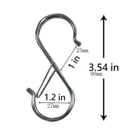 Hanging Heavy Duty S Hooks Safety Buckle Design Bathroom Cupboard Clothing Towel Hanger Hook Kitchen Cups Spatula Opener Scissor (Color: Sliver, size: 1Pc)