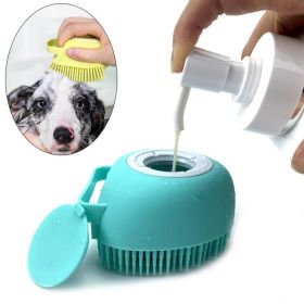 Bathroom Puppy Big Dog Cat Bath Massage Gloves Brush Soft Safety Silicone Pet Accessories for Dogs Cats Tools Mascotas Products (Color: Pink, size: square)