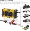 New FOXSUR Car Motorcycle Battery Charger 12V 6A for Auto Moto Lead Acid AGM Gel VRLA Smart Battery Charging Digital LCD Display